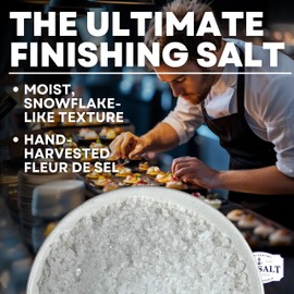 Flaky Hand Harvested Sea Salt Flakes, Baja Fleur de Sel Flake Salt, for Baking and Cooking and Gourmet Finishing, 14 oz Bag