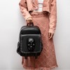 SandraWang Bold Gothic 3D Skull Backpack - PU Leather Bagpack