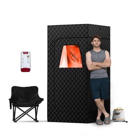 RESTISLAND Portable Sauna Box for Home Sauna, Roomier Indoor Steam Sauna for Home with 3’ x 3’ x 5.9’, 3L 1500W Steamer, Remote Control, Folding Chair, 9 Levels