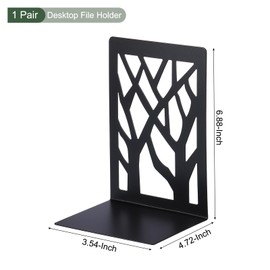 YOKIVE Book Ends, Non-Slip File Magazine Rack Bookends Organizer Holder Stopper Binder, Keep Storing Books, Great for Office Home Desk (Black, Metal)
