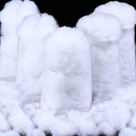 Shappy 52.91 Ounce/ 1500 G Fake Clouds Snow Decoration Artificial White Cloud Fiber Faux Fluffy Snow Indoor Soft Artificial Fake White Cotton Winter Craft Decor Christmas Tree Village Displays