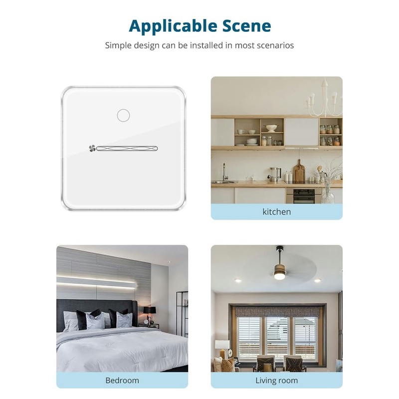 Snblzhef Zigbee Touch and Slider Fan Light Control Switch, Smart