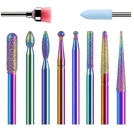 Kit Manicura Pedicura Rusa Pulido Broca Uña Gel Acrílico Cerámica Profesional Limpieza Cuticula Press-on Poligel | 10 piezas