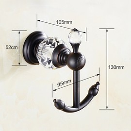 Nokozan Luxury Crystal Series Brass Coat Hooks Wall Mounted Bathroom Towel Hook, Oil-rubbed Bronze