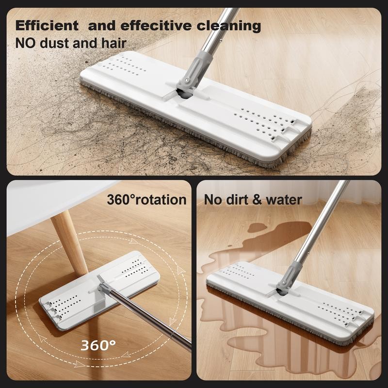 JOYMOOP 50“ Mop and Bucket with 3 Reusable Microfiber Pads