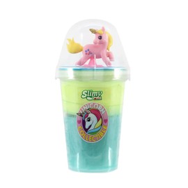 SLIMY Unicorn Collectible Turquoise/Yellow 155 g Original Slimy Slime Play Mass, Safe Fun for Children with Slime in Two Colours Including Funny Unicorn Collectible Figure (Toy from 5 Years)