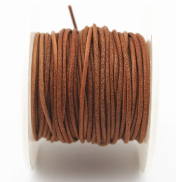 Glory Qin Soft Round Genuine Jewelry Leather Cord Leather Rope (Natural 1.5mm 10Yards)