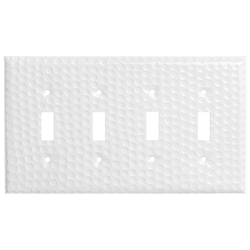 Monarch Abode 4-Gang Toggle Wall Plate, Hand Hammered Metal Switch