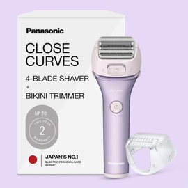 Panasonic Electric Shaver for Women, Cordless 4-Blade Shaver, Bikini Attachment, Pop-Up Trimmer, Wet Dry Operation, Electric Razors for Women - ES-AWL8AV (Purple)