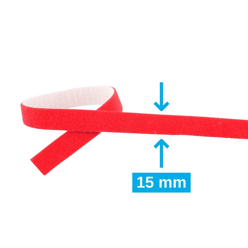 AIXONTEC 25 m Velcro Red Velcro Cable Ties 15 mm