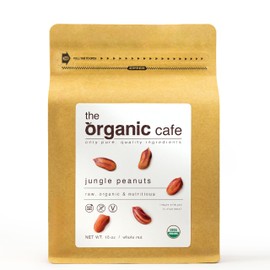 The Organic Cafe Organic Jungle Peanuts, Wild Heirloom Variety - 16 ounce (1-pound) Non-GMO - Vegan - Kosher