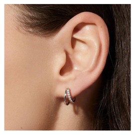 Small Hoop Earrings, Huggie Hoop Earrings, Lightweight Earrings for Women, Girls, Men (Silver/Gold/Rose Gold), White Gold