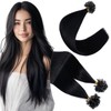 Elailite Real Hair Bonding Extensions Dark Brown Hair Extensions 50