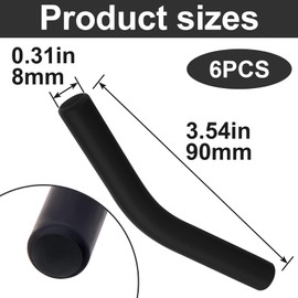 YALOJE 6pcs Food-Grade Silicone Straw Tips, Reusable Metal Straw Elbows Tips, Temperature Resistant Rubber Straw Covers Replacement Tip for 5/16" Stainless Steel Straws - Black
