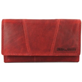 Hill Burry Vintage Leather Women's Purse Blue / Brown / Grey / Green / Red / Black / Pink, Soft Leather 17.5 x 10 x 3 cm (W x H x D), red