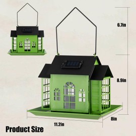 Bird Feeders for Outdoors Hanging,Solar Bird Feeder with Double Suet Cage,Large Cardinal Bird Feeder Birdhouses Garden Decoration