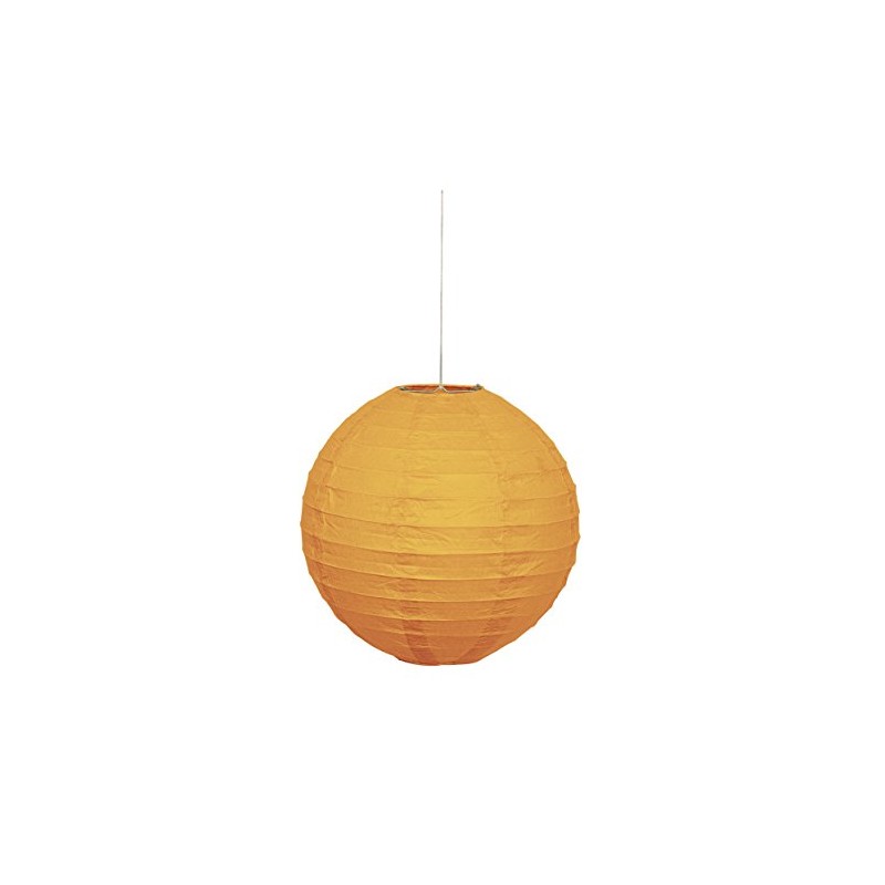 Unique Party 64246 - 25cm Round Orange Paper Lantern