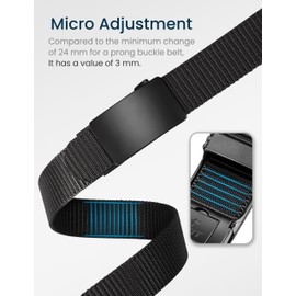 GEIT Men's Nylon Ratchet Belt, 1 3/8" Adjustable Web Belt with Slide Click Buckle for Casual Golf Work