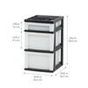 IRIS USA Plastic Drawer Storage Organizer Rolling Cart, 3-Drawers, for