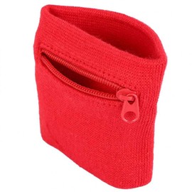 070 Estuche Tipo Cartera para muñecaTobillo, muñequera con Cremallera de algodón con Cremallera para Almacenamiento de Llaves para Deportes(Rojo)     