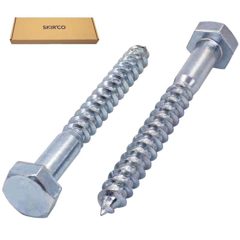 SKIR'CO Pack of 15 DIN 571 Galvanised Steel Hex Head