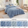 Bedsure Fluffy Queen Comforter Set, Ashley Blue Plush Fleece Bed