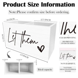 HYKDFMNCJ Let Them Inspirational Pen Holder for Desk, Motivational Wooden Box Sign Desk Decor for Home Office Decoration, Positive Affirmation Pencil Organizer, Mental Health Office Pencil Holders