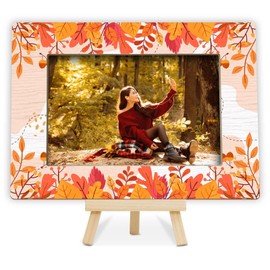 patcate 4×6 Fall Picture Frame, Thanksgiving Gifts for Boys Girls, Autumn Leaves Photo Frame for Home Office Classroom - A04