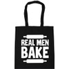 Hippowarehouse Real Men Bake Tote Shopping Gym Beach Bag 42cm