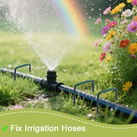 Galvanized Steel Landscape Staples Heavy-Duty 6 Inch - 11 Gauge Garden Stakes, Landscape Pins, Ground Anchors for Weed Barrier Fabric, Lawn, Tent & Outdoor Projects (25)