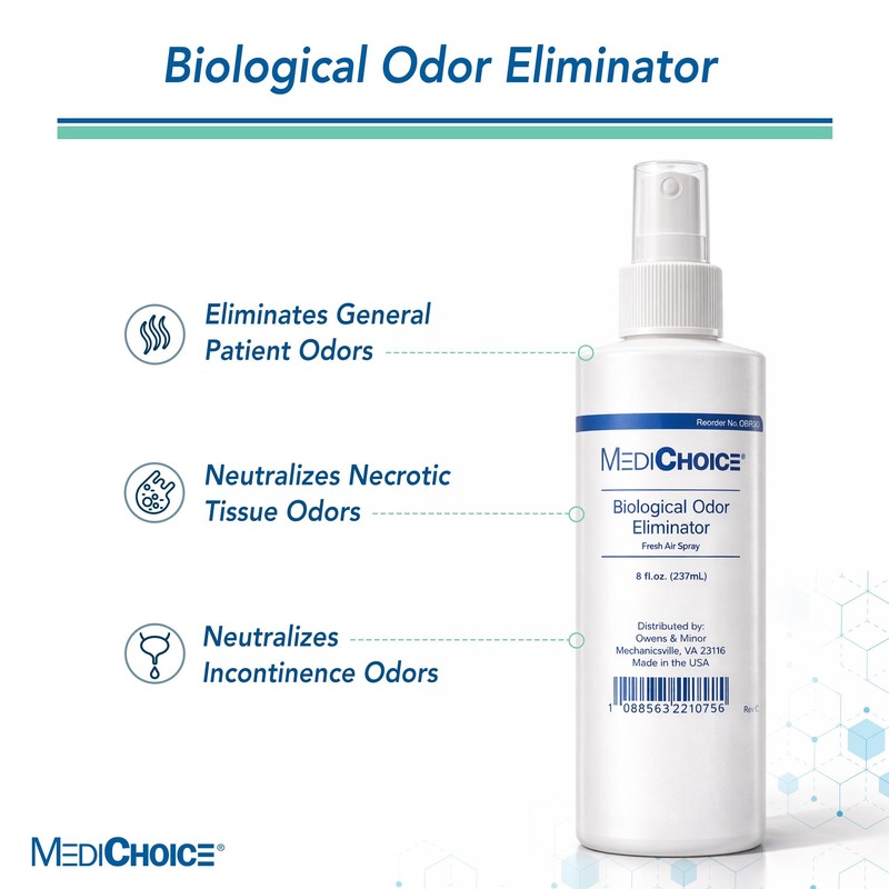 MediChoice Biological Odor Eliminator, Scented, Pump Spray, 8 Oz, 1314OE8120