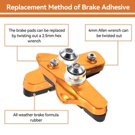 Agatige Bicycle Brake Pads, Pair L/R 55 mm Mountain Bicycle Aluminium Alloy Brake Blocks, Sports Road Bike Shoes Brake Replacement Set with Drainage Grain