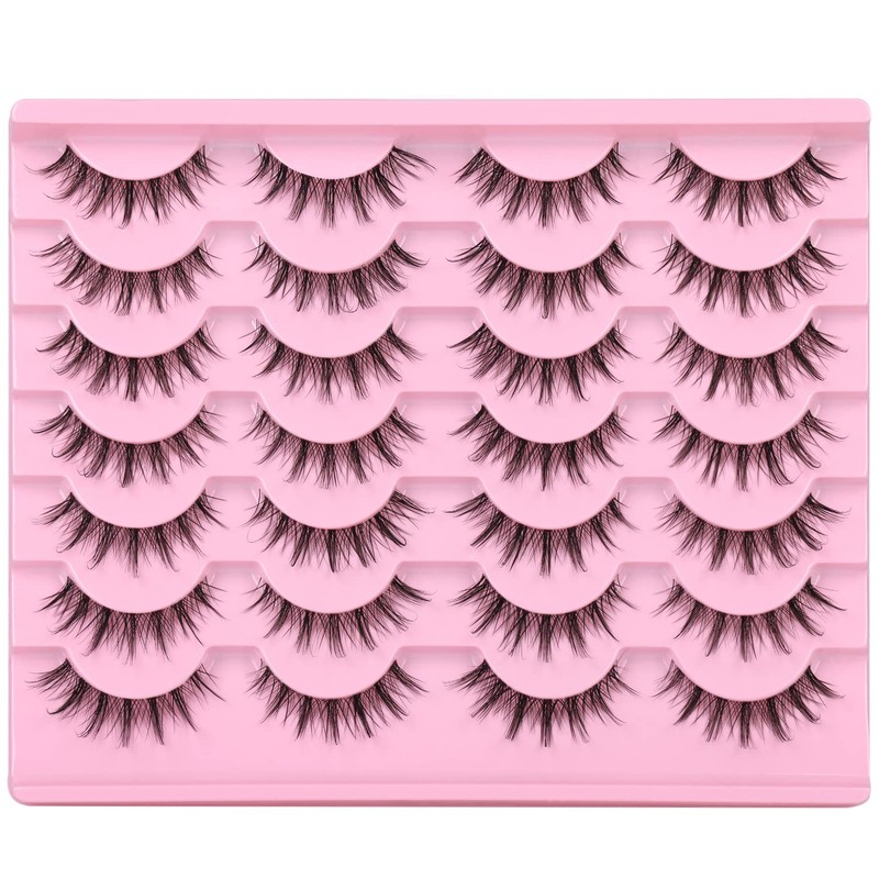 Manga Lashes Clear Band Natural Lashes Wispy Asian 12mm 3D