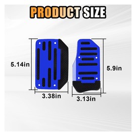 GLSOWEE 2PCS Non-Slip Car Pedal Covers, Automatic Transmission Gas Pedal Brake Pedal Cover, Aluminum Alloy Pedal Pads for Safe Driving, Car Replacement Accessories, Fit for Car SUV ATV (Blue)