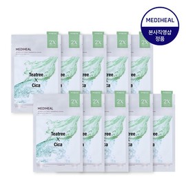 Mediheal (Tea Tree x Cica) Derma Synergy Wrapping Mask Trouble Soothing 10 Sheets / 메디힐 (티트리X시카) 더마시너지 랩핑마스크 트 러블진정 10매