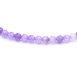 Echtes Amethyst Edelstein Armband mit facettierten 3mm Perlen - verschiedene Längen - Heilstein Schutzstein Edelsteinarmband Glücksbringer Talisman Geschenk (Amethyst, 14CM)