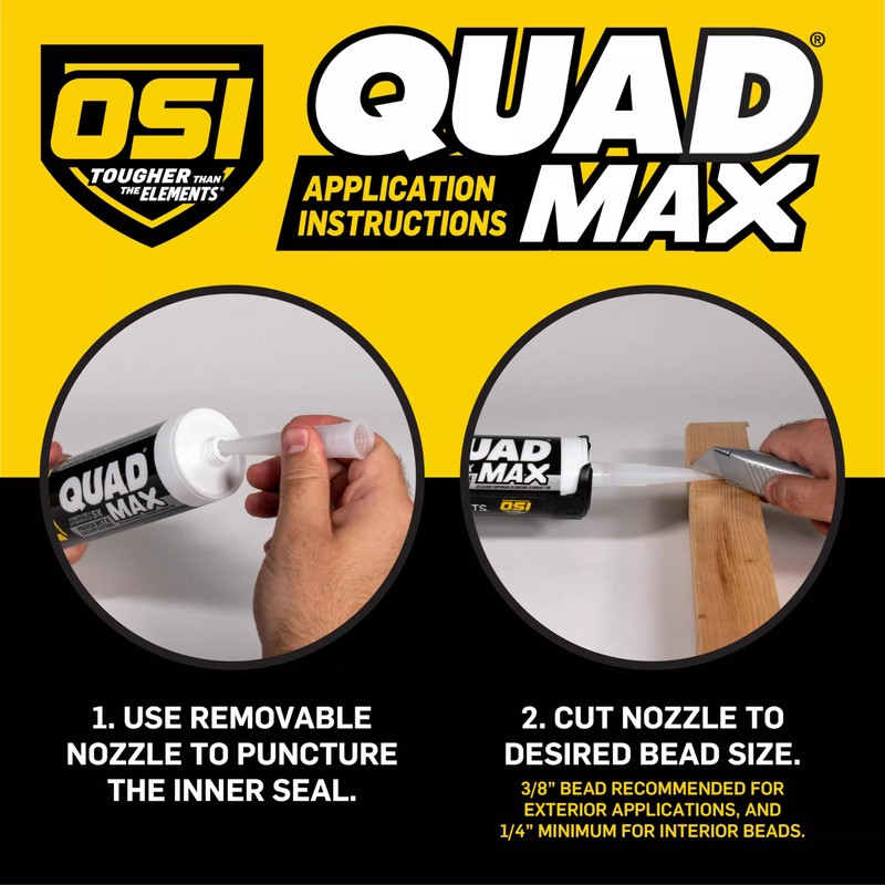 OSI Quad Max Window, Door and Siding Sealant, White, 9.5