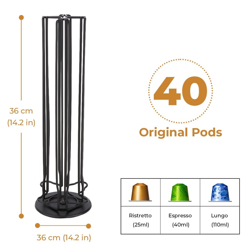 MOLEDINO Rotating Capsule Holder for 40 Nespresso Original Capsules Coffee