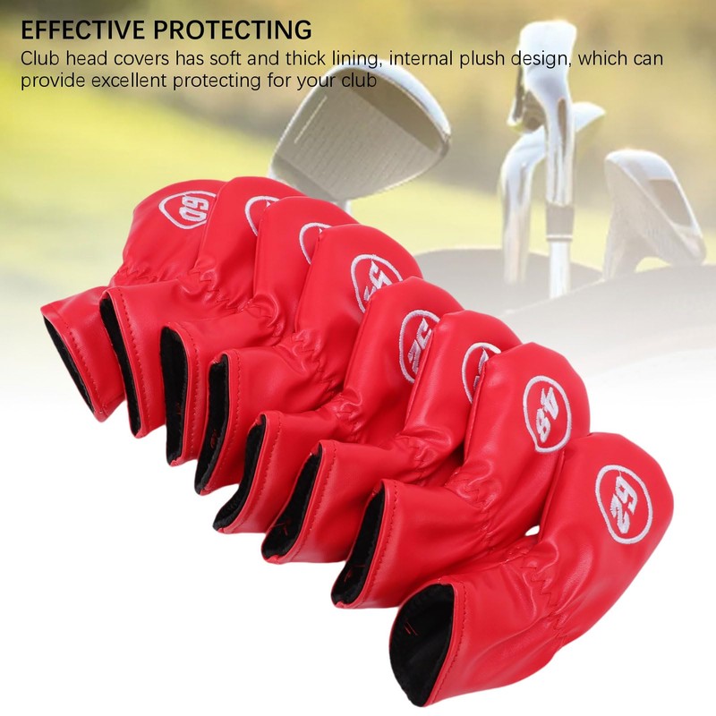 Asixxsix 8Pcs Golf Iron Head Covers, Soft PU Golf Club