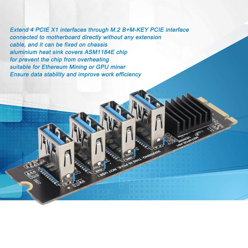 M.2 NVME to PCIE 1X Riser Card M.2 NVME to