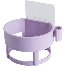 tooloflife - Soporte para secador de pelo, montado en la pared, accesorios de baño, organizador de almacenamiento, color morado