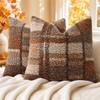 decorUhome Faux Fur Plaid Throw Pillow Covers 18X18 Set of