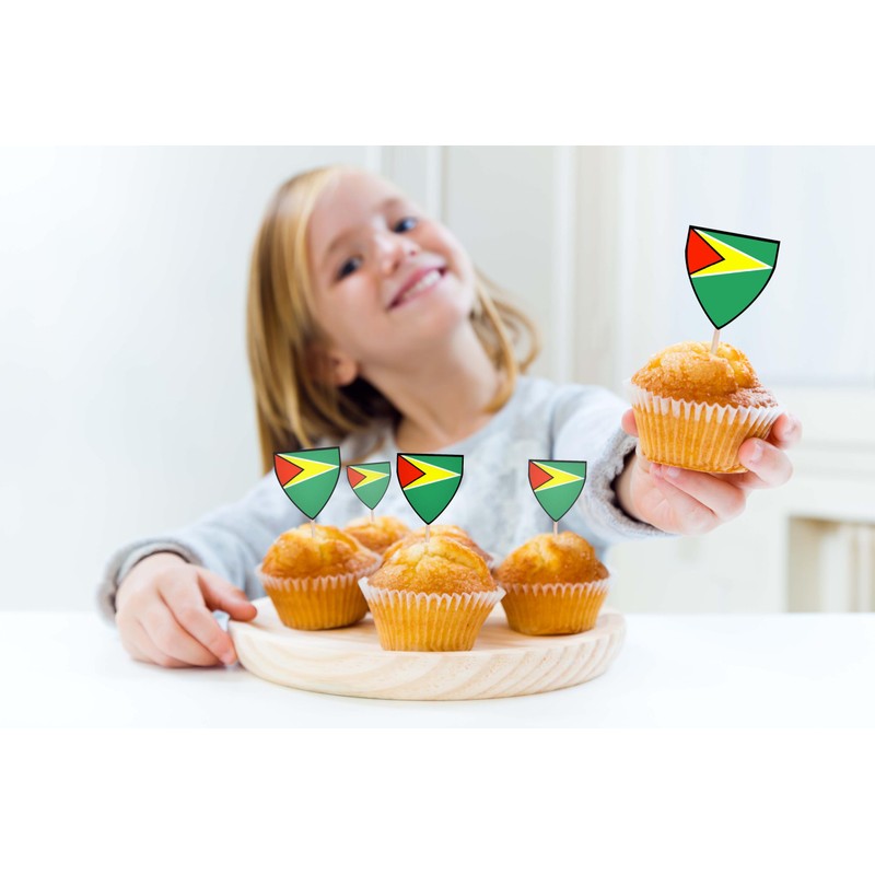 AK Giftshop Guyana Flags Party Food Sticks Picks Cupcakes Decorations