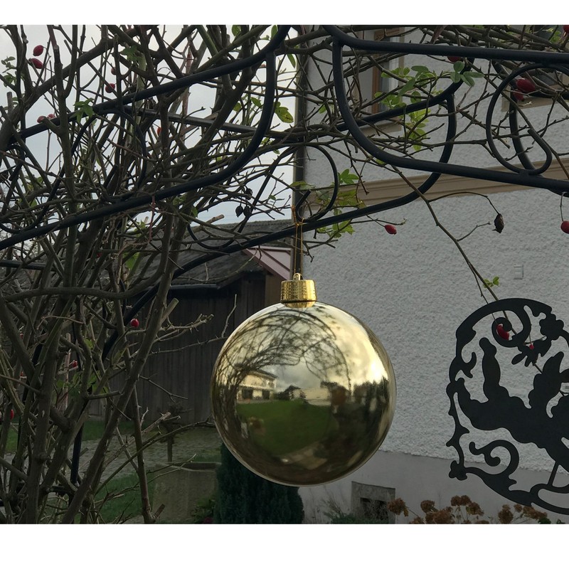 Your castle Large Christmas Baubles Gold Shiny 25 cm Diameter