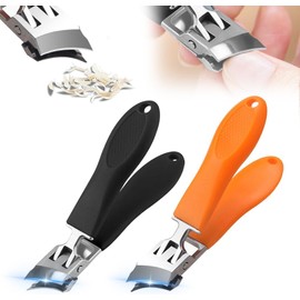RabbFit 2 Stück Nagelknipser mit weiter Backenöffnung,schräg,Spritzschutz, Ultra Wide Jaw Opening Nagelknipser für Fingernagel und Fußnägel,Premium Edelstahl Ultra Sharp Sturdy Finger Nagelknipser