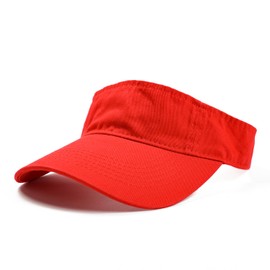 ANDICEQY Sport Sun Visor Hats Adjustable Empty Top Baseball Cap Cotton Ball Caps for Women and Men (Red)