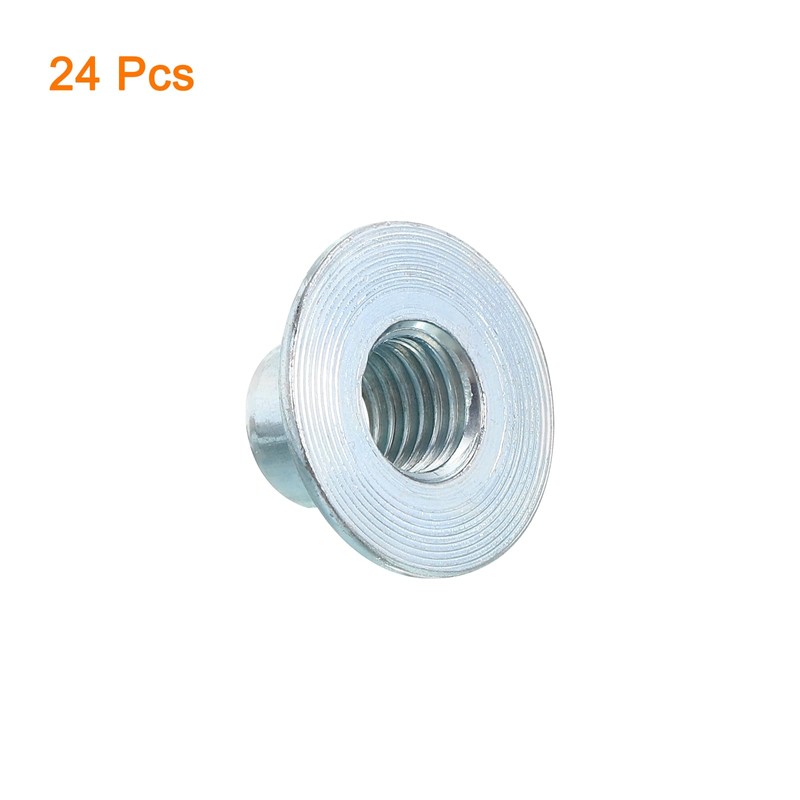 sourcing map M10 T-Nuts, 24pcs Carbon Steel Tee Nut Round