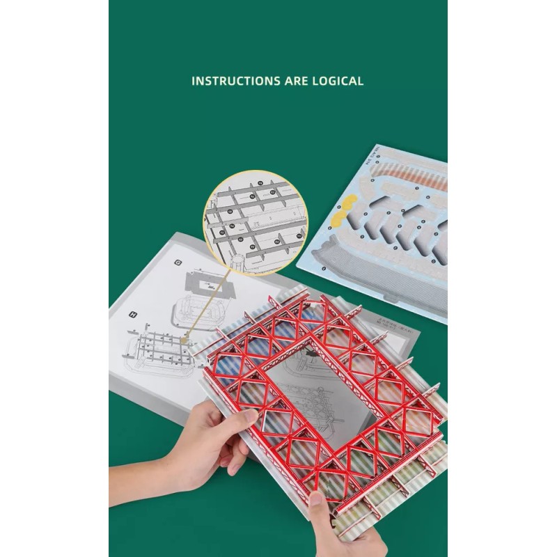 Bddd Puzzle Infantil De Papel 3d Campo De Fútbol Azteca