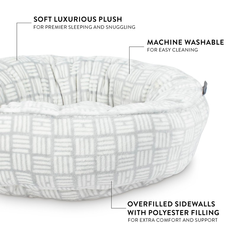 Fringe Studio "Handdrawn Bookliner Gray Small Circle Microplush Pet Bed
