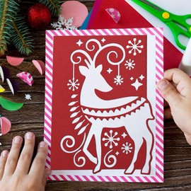 OOTSR Cutting Dies for Card Making, Christmas Elk Die Cuts, Embossing Tool Stencil Template Mold DIY Album Paper Card Craft Die for Scrapbooking Decor